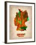 Germany Watercolor Map-NaxArt-Framed Art Print