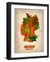 Germany Watercolor Map-NaxArt-Framed Art Print