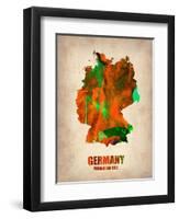 Germany Watercolor Map-NaxArt-Framed Art Print