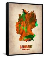 Germany Watercolor Map-NaxArt-Framed Stretched Canvas