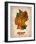 Germany Watercolor Map-NaxArt-Framed Art Print