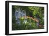 Germany, Weser Hills, Lower Saxony, Bad Pyrmont, Jugendstil Villa, Balcony, Flowers-Chris Seba-Framed Photographic Print