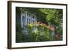 Germany, Weser Hills, Lower Saxony, Bad Pyrmont, Jugendstil Villa, Balcony, Flowers-Chris Seba-Framed Photographic Print