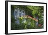 Germany, Weser Hills, Lower Saxony, Bad Pyrmont, Jugendstil Villa, Balcony, Flowers-Chris Seba-Framed Photographic Print