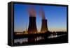 Germany, Weser Hills, Lower Saxony, Grohnde, Nuclear Power Plant, Sunset-Chris Seba-Framed Stretched Canvas