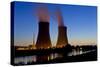Germany, Weser Hills, Lower Saxony, Grohnde, Nuclear Power Plant, Sunset-Chris Seba-Stretched Canvas