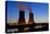 Germany, Weser Hills, Lower Saxony, Grohnde, Nuclear Power Plant, Sunset-Chris Seba-Stretched Canvas