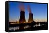 Germany, Weser Hills, Lower Saxony, Grohnde, Nuclear Power Plant, Sunset-Chris Seba-Framed Stretched Canvas