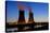 Germany, Weser Hills, Lower Saxony, Grohnde, Nuclear Power Plant, Sunset-Chris Seba-Stretched Canvas