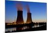 Germany, Weser Hills, Lower Saxony, Grohnde, Nuclear Power Plant, Sunset-Chris Seba-Mounted Photographic Print