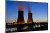 Germany, Weser Hills, Lower Saxony, Grohnde, Nuclear Power Plant, Sunset-Chris Seba-Mounted Photographic Print