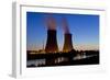 Germany, Weser Hills, Lower Saxony, Grohnde, Nuclear Power Plant, Sunset-Chris Seba-Framed Premium Photographic Print