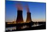 Germany, Weser Hills, Lower Saxony, Grohnde, Nuclear Power Plant, Sunset-Chris Seba-Mounted Premium Photographic Print