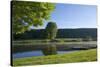 Germany, Weser Hills, Lower Saxony, Heinsen, Upper Weser, Passenger Ferry, Landing Stage-Chris Seba-Stretched Canvas