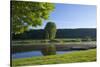 Germany, Weser Hills, Lower Saxony, Heinsen, Upper Weser, Passenger Ferry, Landing Stage-Chris Seba-Stretched Canvas