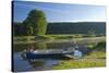 Germany, Weser Hills, Lower Saxony, Heinsen, Upper Weser, Passenger Ferry, Landing Stage-Chris Seba-Stretched Canvas