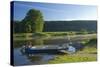 Germany, Weser Hills, Lower Saxony, Heinsen, Upper Weser, Passenger Ferry, Landing Stage-Chris Seba-Stretched Canvas