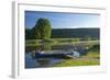 Germany, Weser Hills, Lower Saxony, Heinsen, Upper Weser, Passenger Ferry, Landing Stage-Chris Seba-Framed Photographic Print