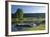 Germany, Weser Hills, Lower Saxony, Heinsen, Upper Weser, Passenger Ferry, Landing Stage-Chris Seba-Framed Photographic Print