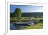 Germany, Weser Hills, Lower Saxony, Heinsen, Upper Weser, Passenger Ferry, Landing Stage-Chris Seba-Framed Photographic Print