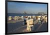 Germany, Western Pomerania, Island Usedom, Heringsdorf, Pier, Beach Chairs, Evening Light-Chris Seba-Framed Photographic Print