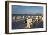 Germany, Western Pomerania, Island Usedom, Heringsdorf, Pier, Beach Chairs, Evening Light-Chris Seba-Framed Photographic Print