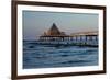 Germany, Western Pomerania, Island Usedom, Heringsdorf, Pier Restaurant, Afterglow Light-Chris Seba-Framed Photographic Print