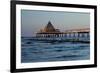 Germany, Western Pomerania, Island Usedom, Heringsdorf, Pier Restaurant, Afterglow Light-Chris Seba-Framed Photographic Print