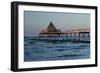 Germany, Western Pomerania, Island Usedom, Heringsdorf, Pier Restaurant, Afterglow Light-Chris Seba-Framed Photographic Print