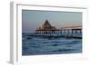 Germany, Western Pomerania, Island Usedom, Heringsdorf, Pier Restaurant, Afterglow Light-Chris Seba-Framed Photographic Print