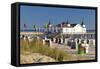 Germany, Western Pomerania, Island Usedom, Seaside Resort Ahlbeck, Pier, Beach Chairs-Chris Seba-Framed Stretched Canvas