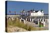 Germany, Western Pomerania, Island Usedom, Seaside Resort Ahlbeck, Pier, Beach Chairs-Chris Seba-Stretched Canvas