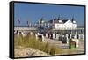 Germany, Western Pomerania, Island Usedom, Seaside Resort Ahlbeck, Pier, Beach Chairs-Chris Seba-Framed Stretched Canvas