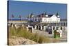 Germany, Western Pomerania, Island Usedom, Seaside Resort Ahlbeck, Pier, Beach Chairs-Chris Seba-Stretched Canvas