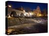 Germany, Wetzlar, Night Lighting, Lahn Wehr-K. Schlierbach-Stretched Canvas