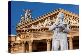 Germany, Wiesbaden, Hessian State Theatre, Schiller Monument-Catharina Lux-Stretched Canvas