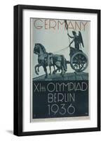 Germany XIth Olympiad Berlin 1936, Poster Depicts a Profile View of the 'Quadriga'-null-Framed Art Print