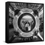 Germaqn Scientist Wernher Von Braun Examining a Jet Engine-null-Framed Stretched Canvas