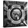 Germaqn Scientist Wernher Von Braun Examining a Jet Engine-null-Stretched Canvas