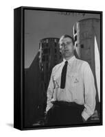 Germaqn Scientist Wernher Von Braun Posing for a Picture-null-Framed Stretched Canvas