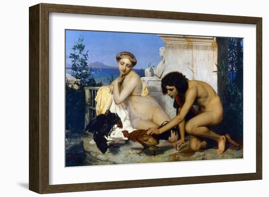 Gerome: Cockfight, 1846-Jean Leon Gerome-Framed Giclee Print