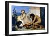 Gerome: Cockfight, 1846-Jean Leon Gerome-Framed Giclee Print