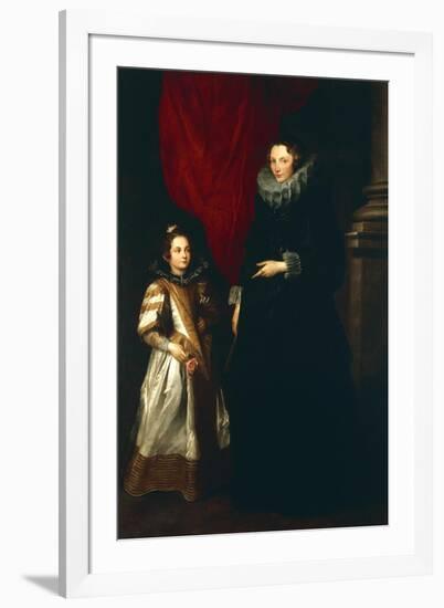 Geronima Brignole Sale with Her Daughter, 1627-Sir Anthony Van Dyck-Framed Giclee Print