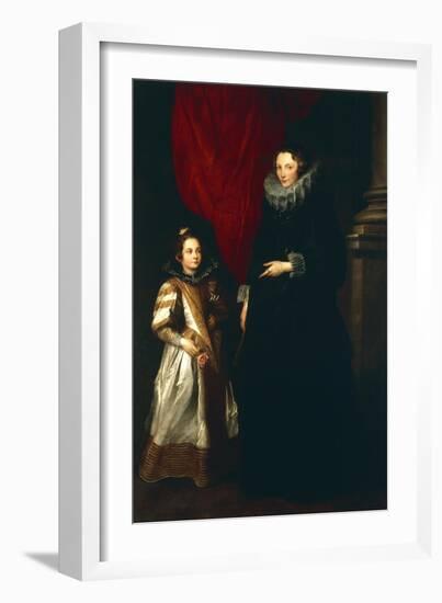 Geronima Brignole Sale with Her Daughter, 1627-Sir Anthony Van Dyck-Framed Giclee Print