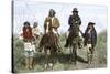 Geronimo and Natchez on Horseback during the Apache Wars, c.1886-null-Stretched Canvas