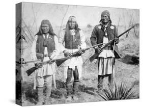 Geronimo and Three of His Apache Warriors, 1886-null-Stretched Canvas