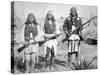 Geronimo and Three of His Apache Warriors, 1886-null-Stretched Canvas