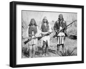 Geronimo and Three of His Apache Warriors, 1886-null-Framed Photographic Print