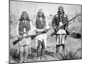 Geronimo and Three of His Apache Warriors, 1886-null-Mounted Photographic Print