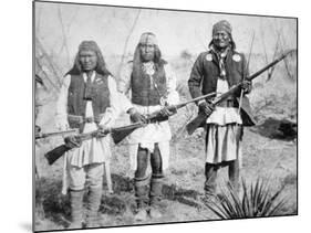 Geronimo and Three of His Apache Warriors, 1886-null-Mounted Photographic Print